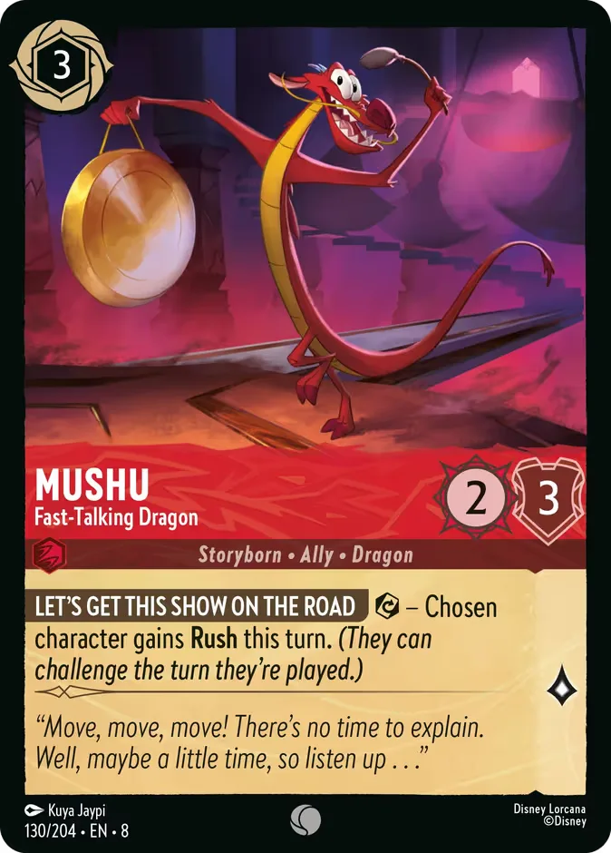 Mushu #130 Reign of Jafar Disney Lorcana card