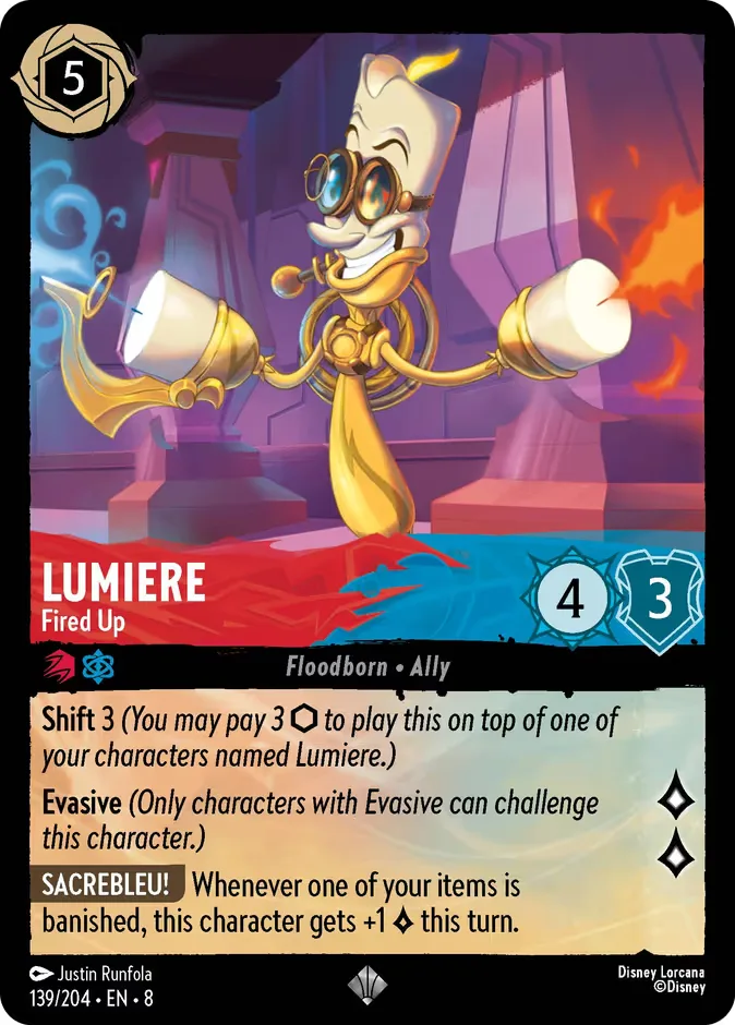 Lumiere #139 Reign of Jafar Disney Lorcana card