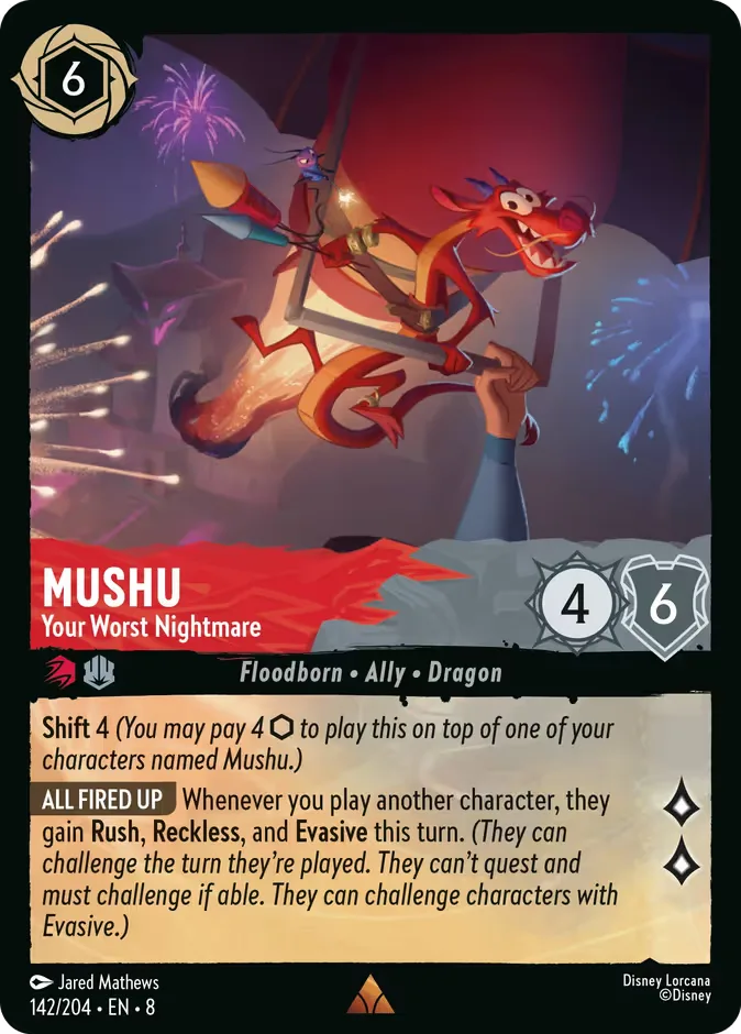Mushu #142 Reign of Jafar Disney Lorcana card