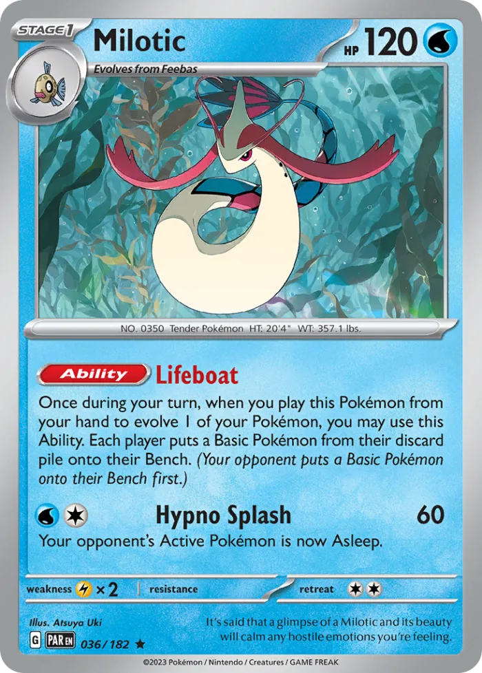 Milotic #36 Paradox Rift Pokemon card