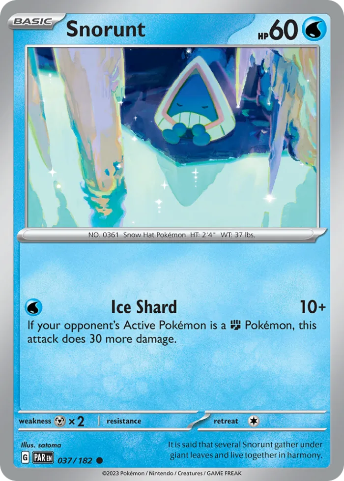 Snorunt #37 Paradox Rift Pokemon card