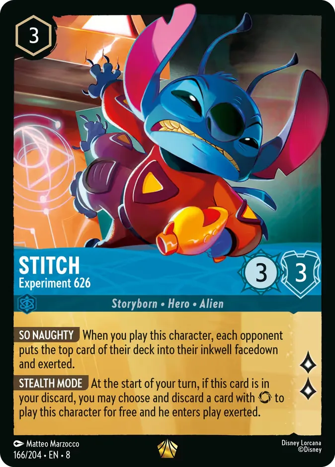 Stitch #166 Reign of Jafar Disney Lorcana card