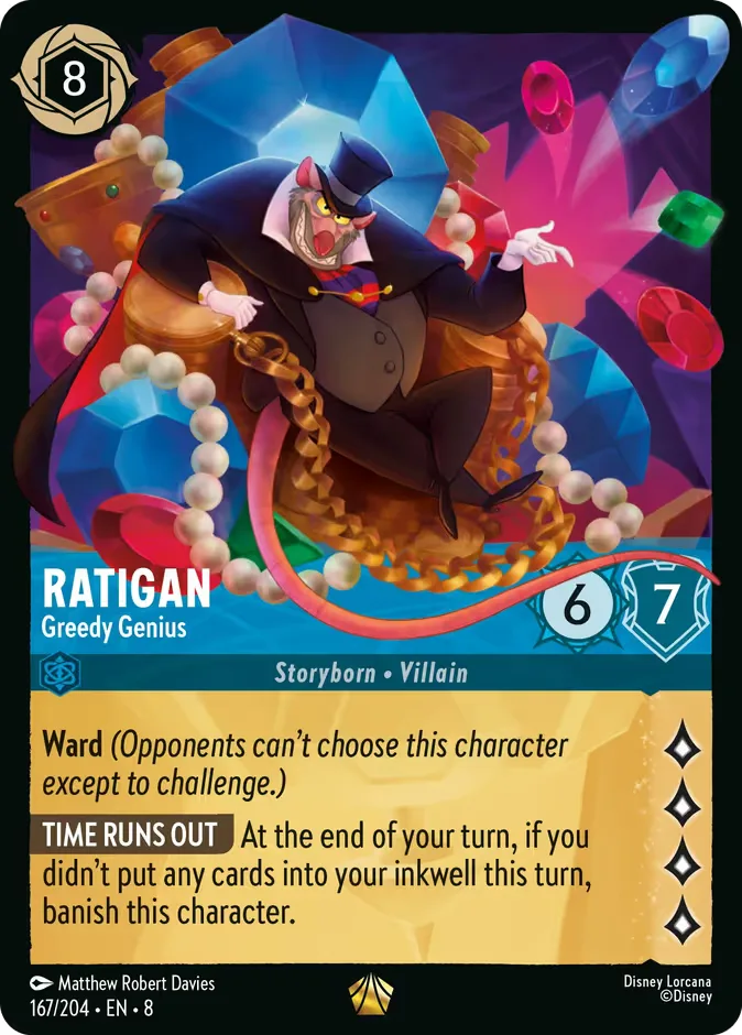 Ratigan #167 Reign of Jafar Disney Lorcana card