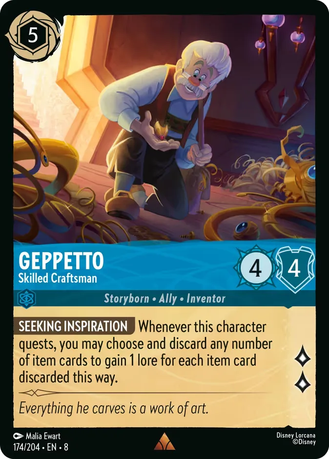 Geppetto #174 Reign of Jafar Disney Lorcana card