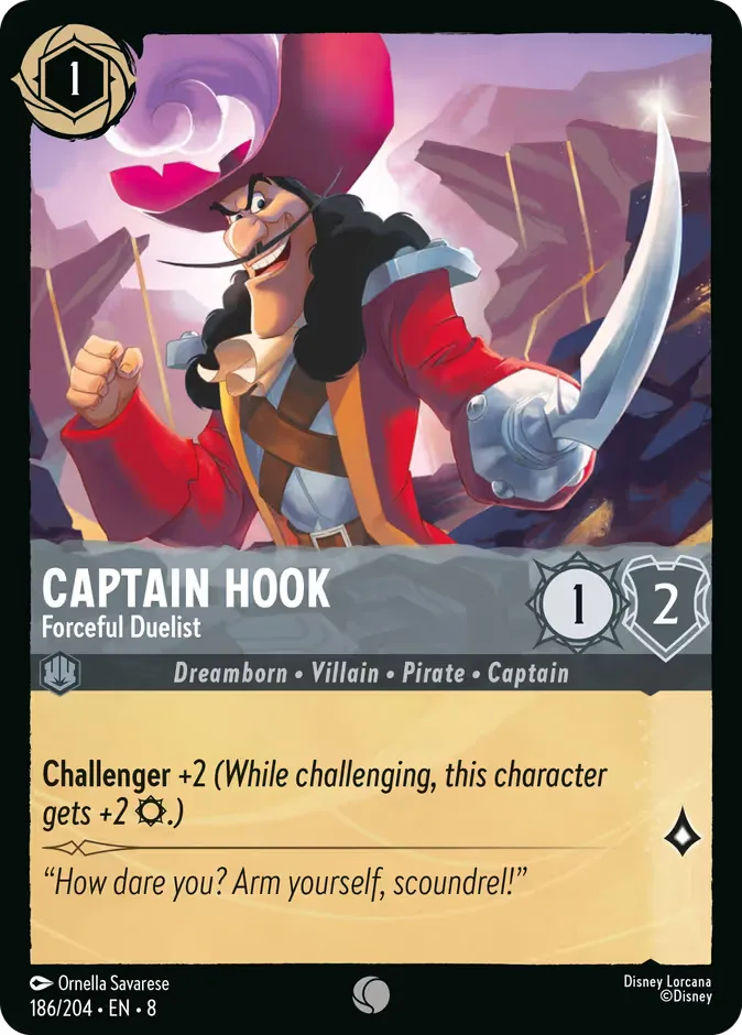 Captain Hook #186 Reign of Jafar Disney Lorcana card