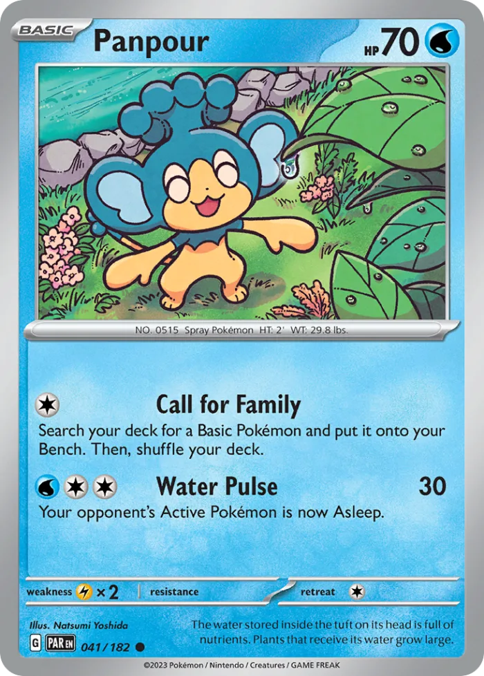 Panpour #41 Paradox Rift Pokemon card