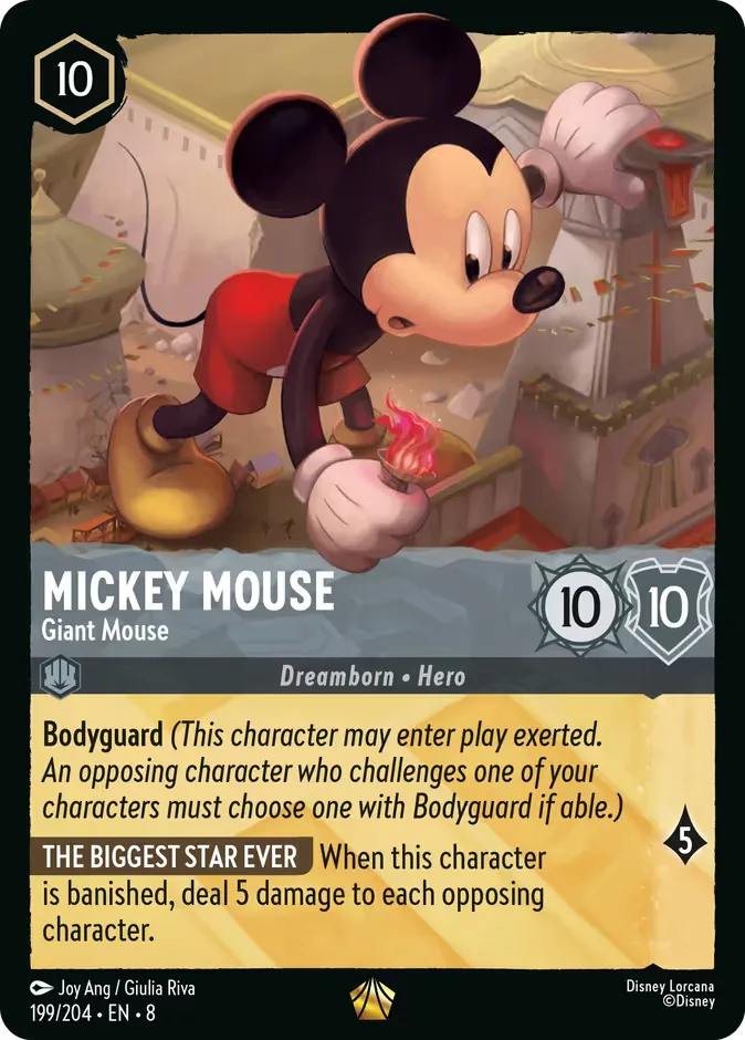 Mickey Mouse #199 Reign of Jafar Disney Lorcana card