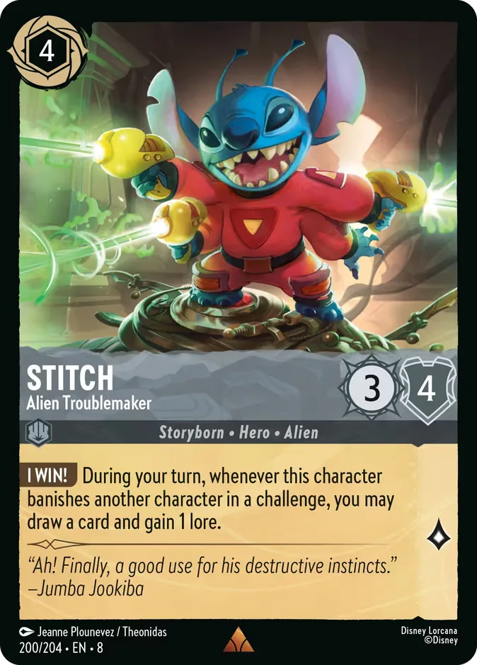 Stitch #200 Reign of Jafar Disney Lorcana card