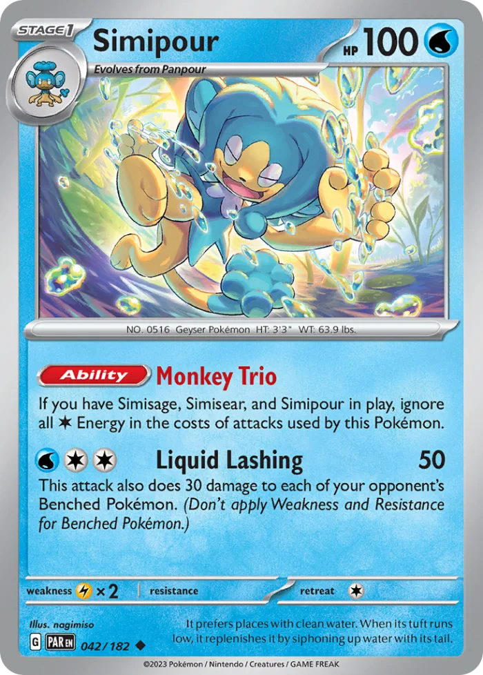 Simipour #42 Paradox Rift Pokemon card