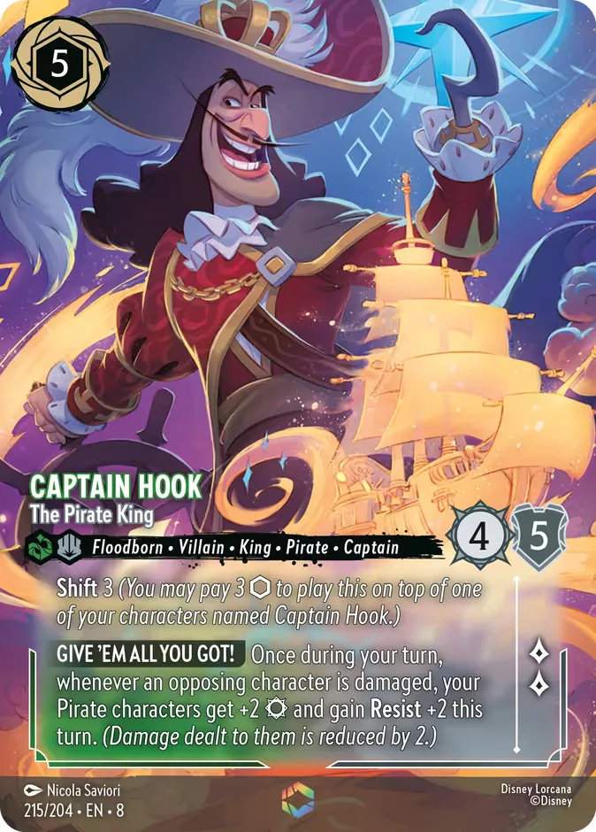 Captain Hook #215 Reign of Jafar Disney Lorcana card