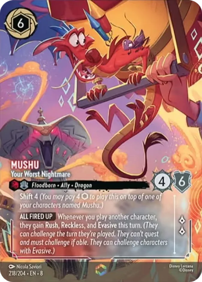 Mushu #218 Reign of Jafar Disney Lorcana card