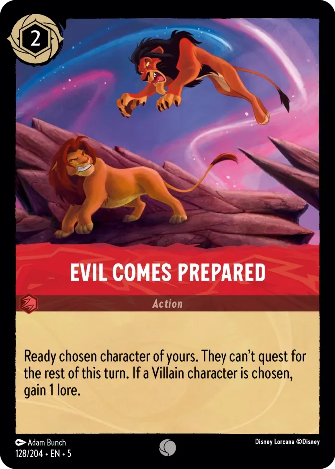 Evil Comes Prepared #128 Shimmering Skies Disney Lorcana card