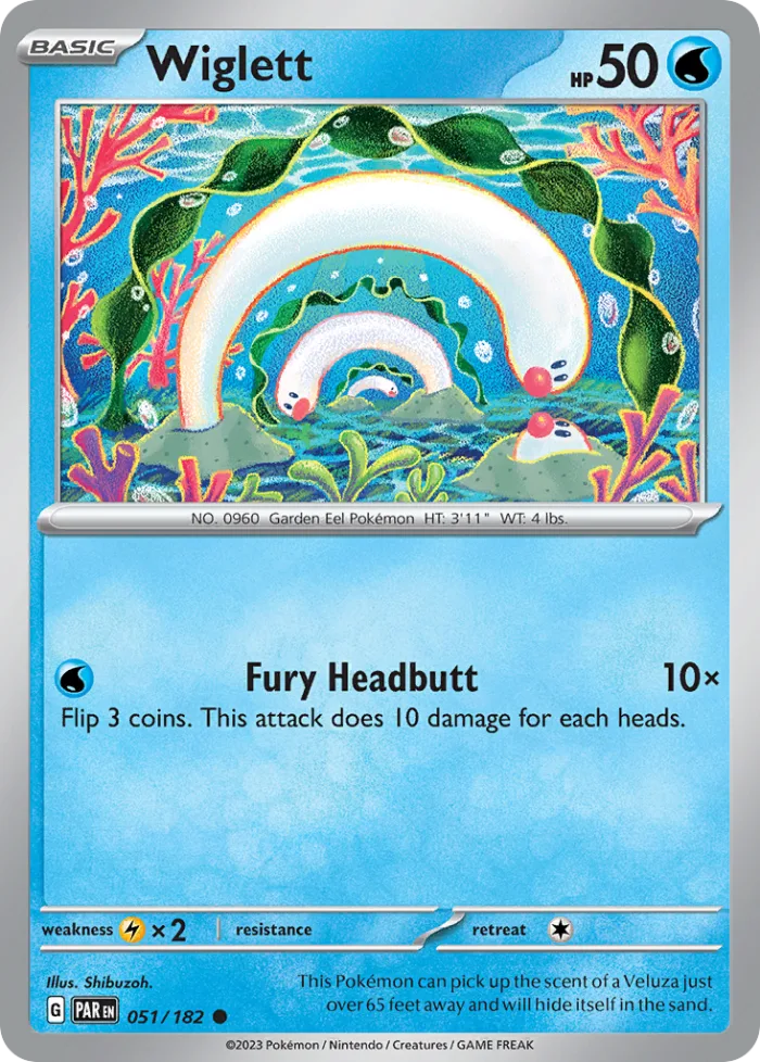 Wiglett #51 Paradox Rift Pokemon card