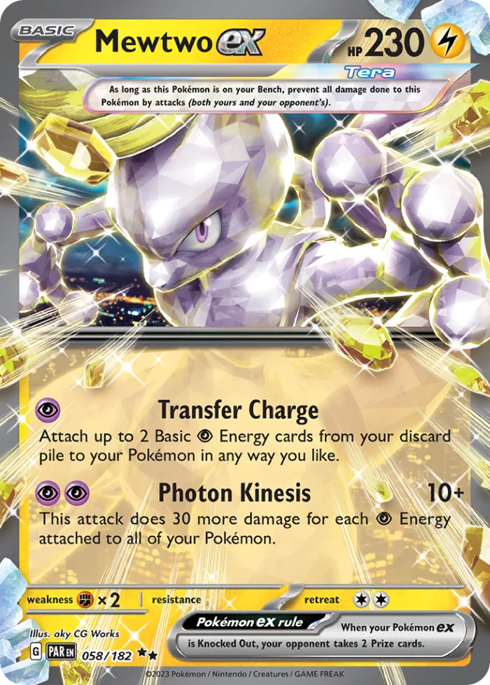 Mewtwo ex #58 Paradox Rift Pokemon card