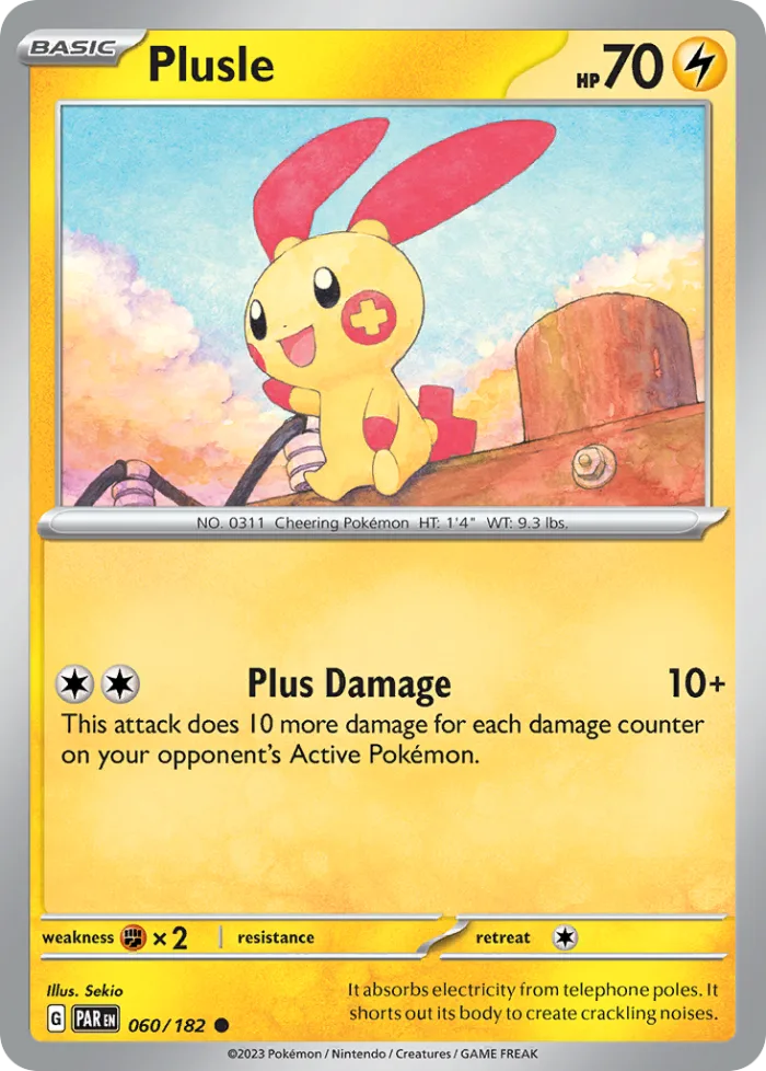 Plusle #60 Paradox Rift Pokemon card