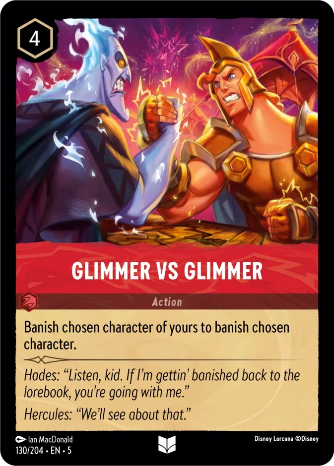 Glimmer vs Glimmer #130 Shimmering Skies Disney Lorcana card