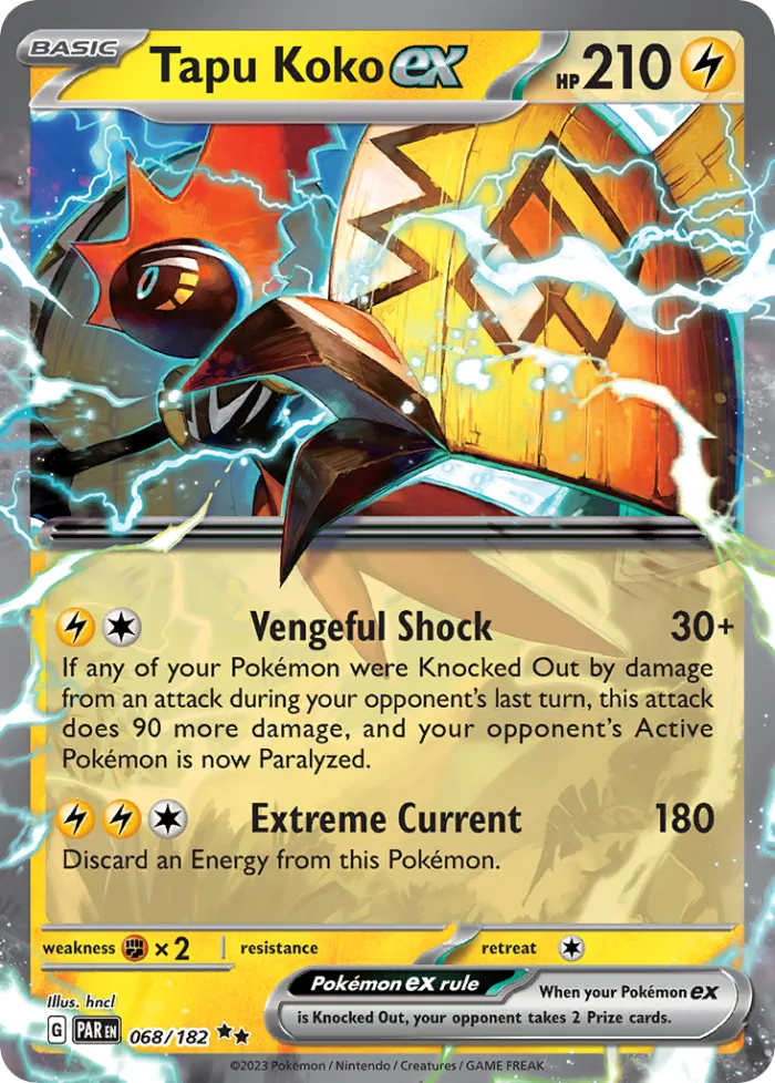 Tapu Koko ex #68 Paradox Rift Pokemon card