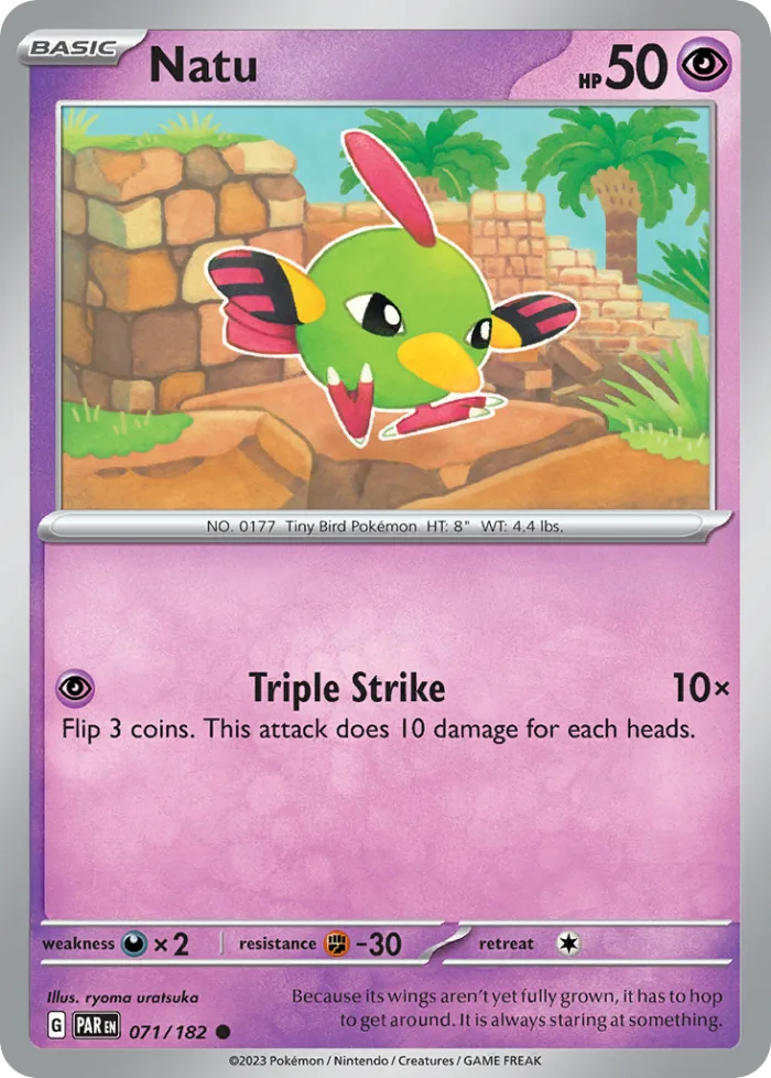 Natu #71 Paradox Rift Pokemon card