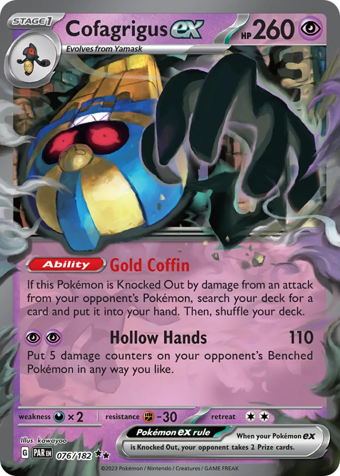 Cofagrigus ex #76 Paradox Rift Pokemon card