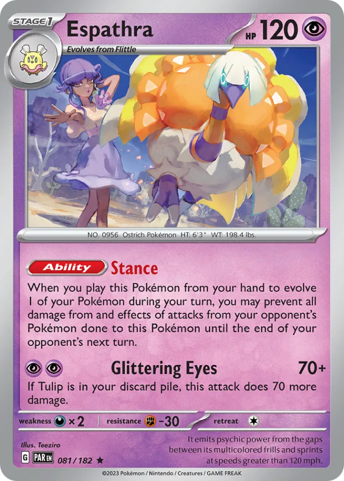 Espathra #81 Paradox Rift Pokemon card