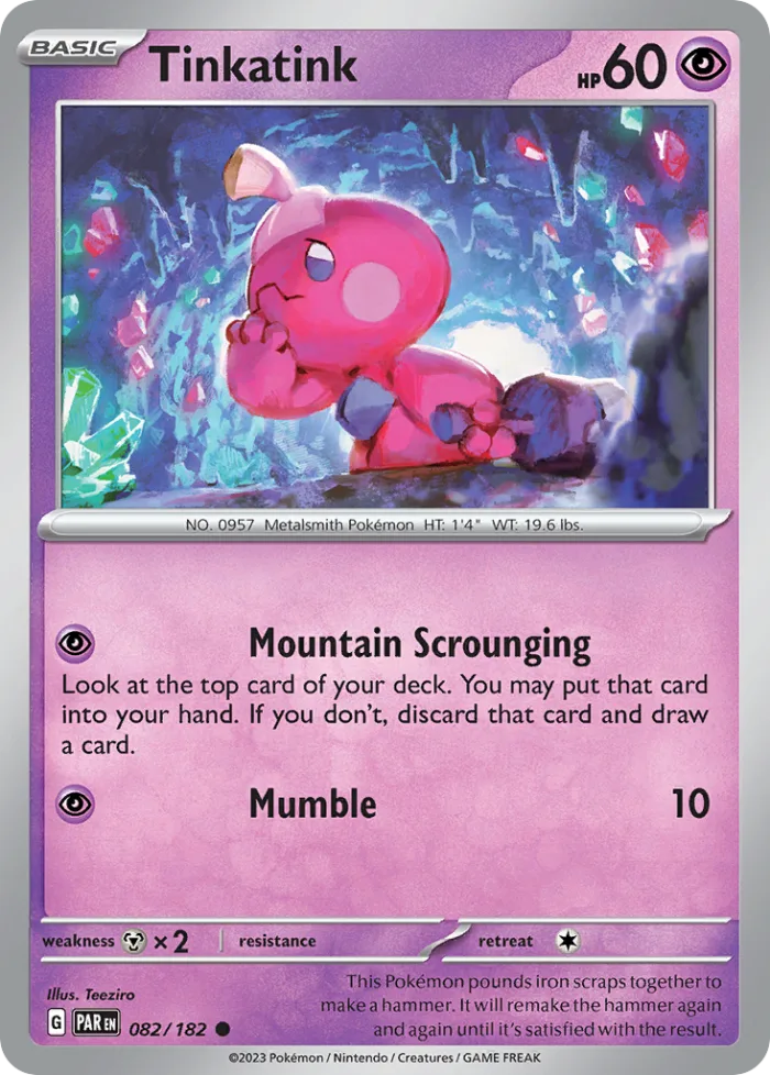 Tinkatink #82 Paradox Rift Pokemon card