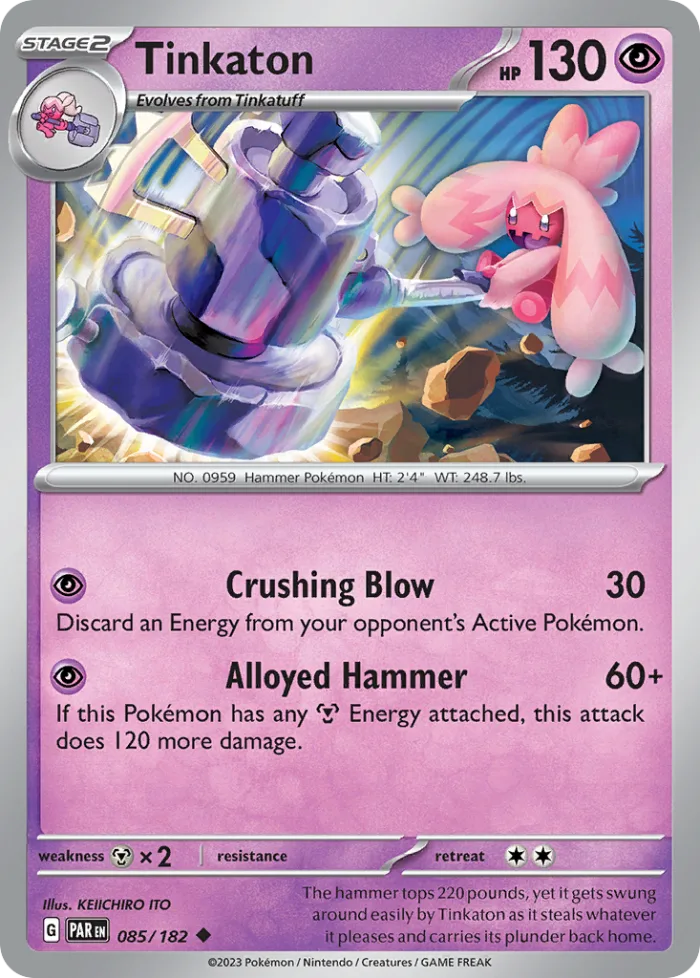 Tinkaton #85 Paradox Rift Pokemon card