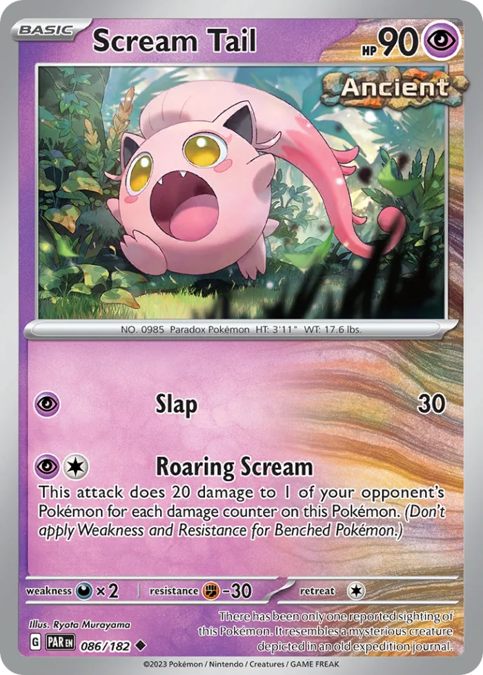 Scream Tail #86 Paradox Rift Pokemon card