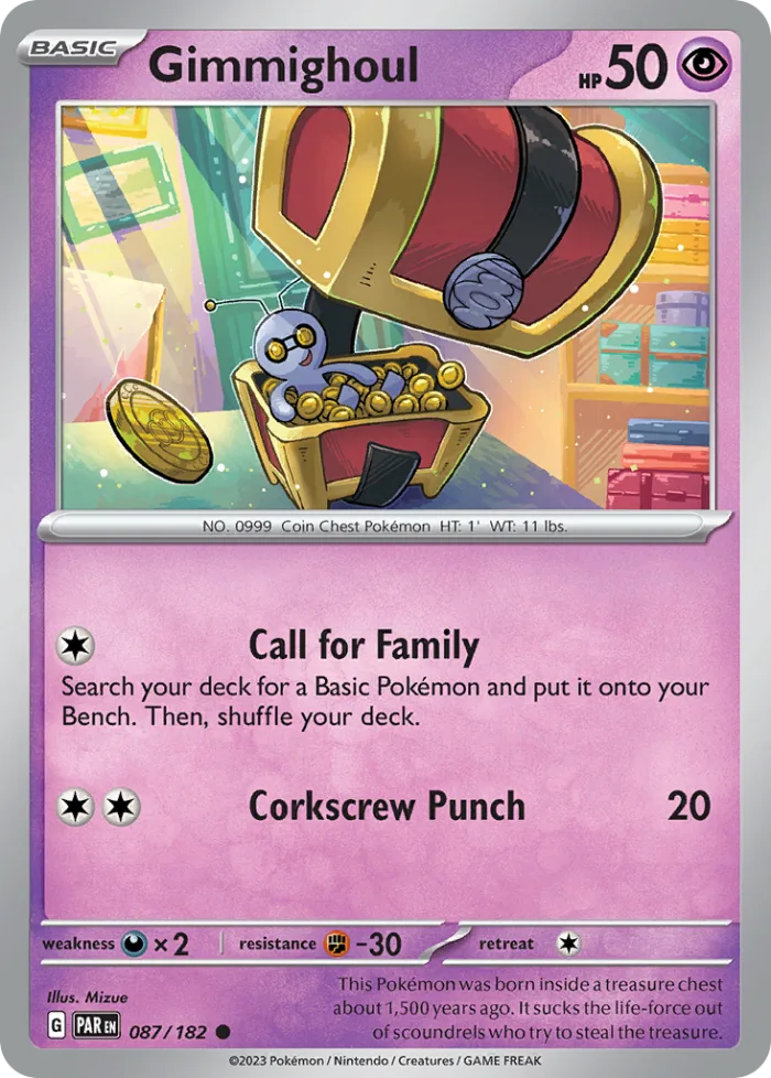 Gimmighoul #87 Paradox Rift Pokemon card