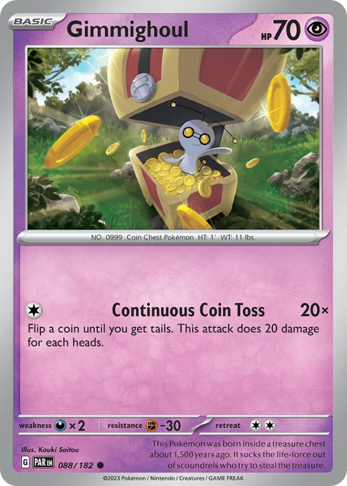 Gimmighoul #88 Paradox Rift Pokemon card