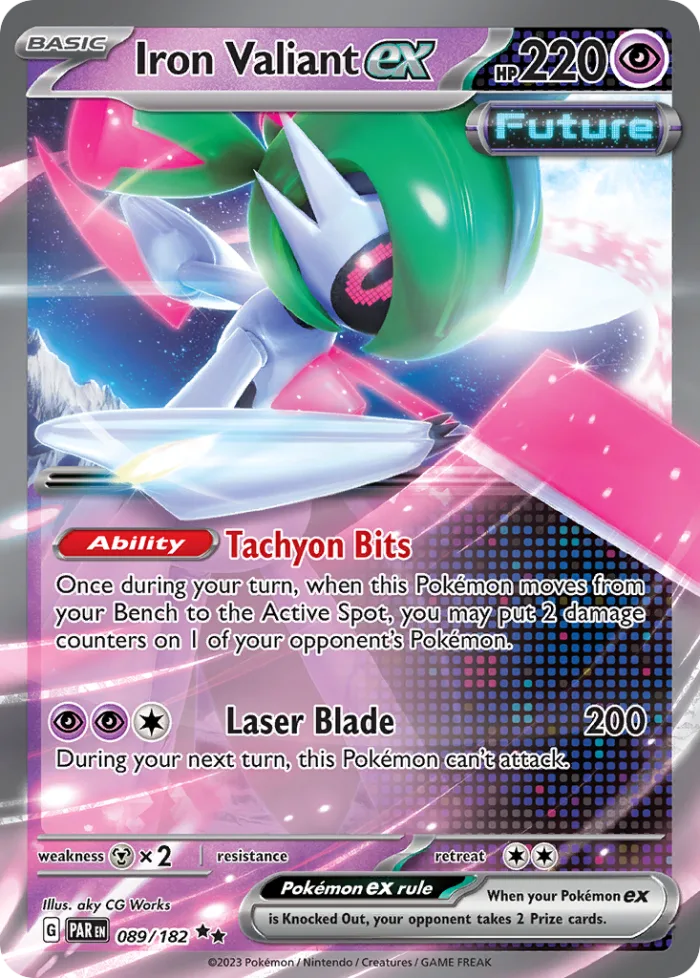 Iron Valiant ex #89 Paradox Rift Pokemon card