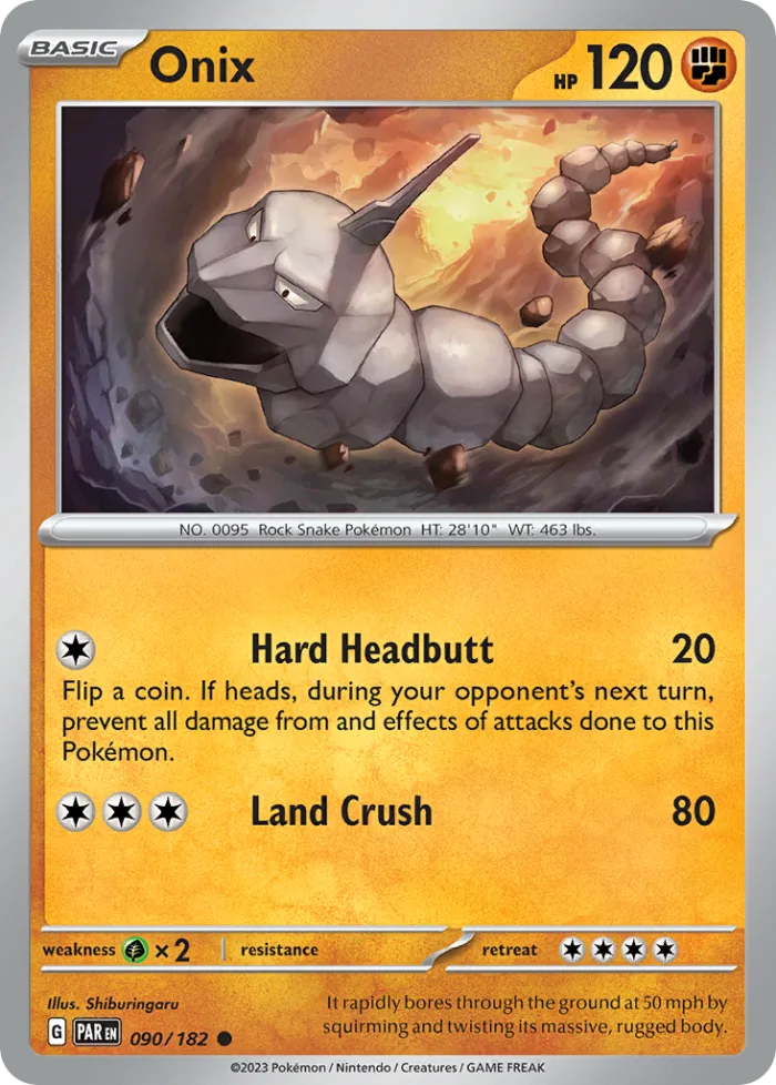 Onix #90 Paradox Rift Pokemon card