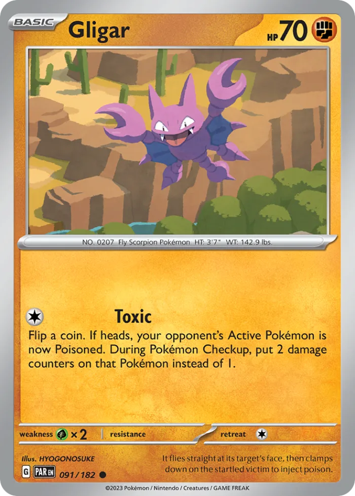 Gligar #91 Paradox Rift Pokemon card