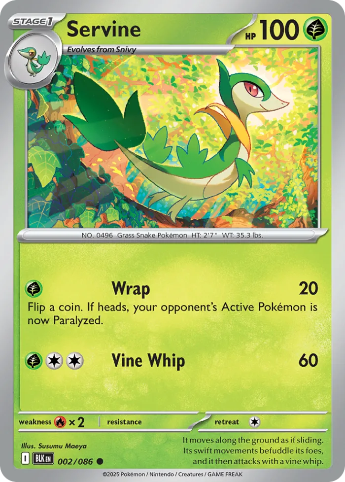 Servine #2 Black Bolt Pokemon card