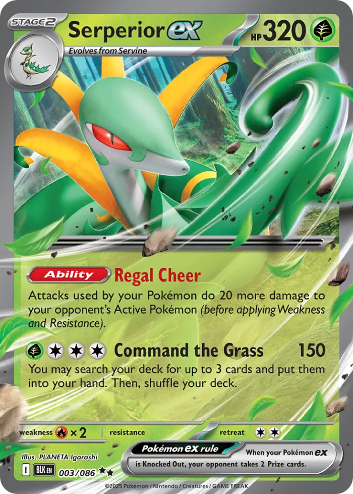 Serperior ex #3 Black Bolt Pokemon card