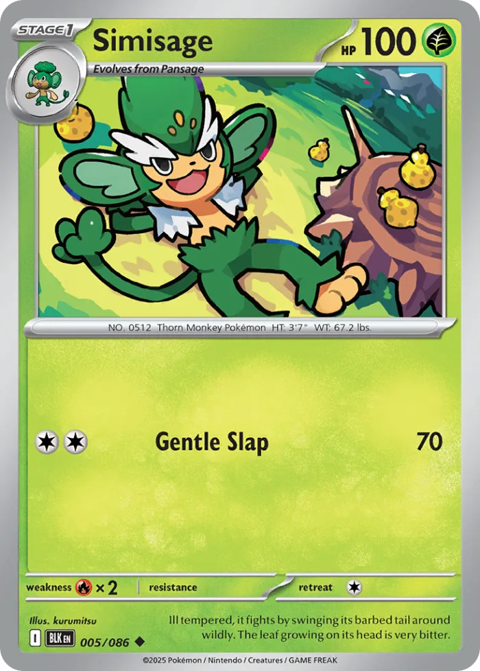 Simisage #5 Black Bolt Pokemon card