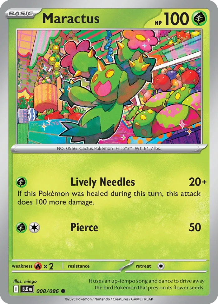 Maractus #8 Black Bolt Pokemon card