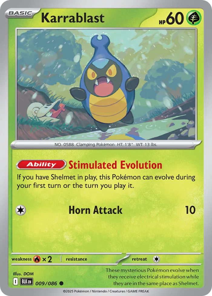 Karrablast #9 Black Bolt Pokemon card