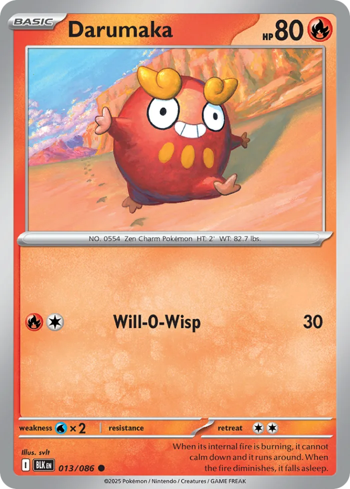 Darumaka #13 Black Bolt Pokemon card