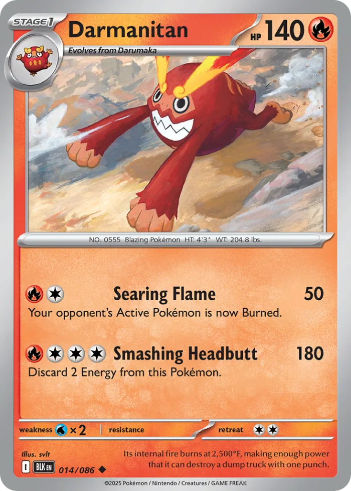 Darmanitan #14 Black Bolt Pokemon card