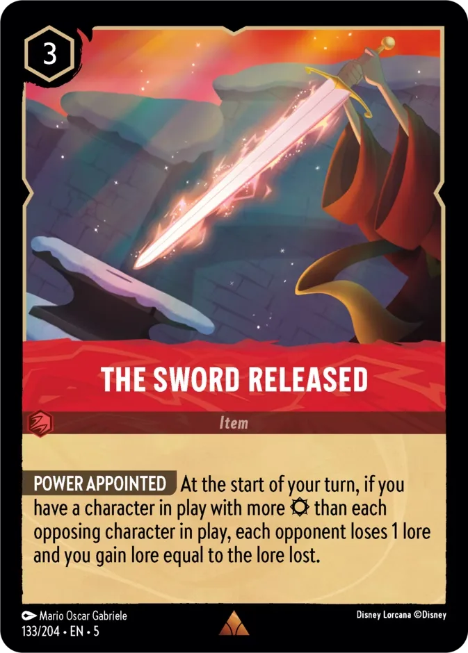 The Sword Released #133 Shimmering Skies Disney Lorcana card