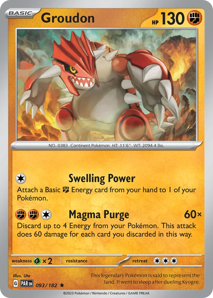 Groudon #93 Paradox Rift Pokemon card