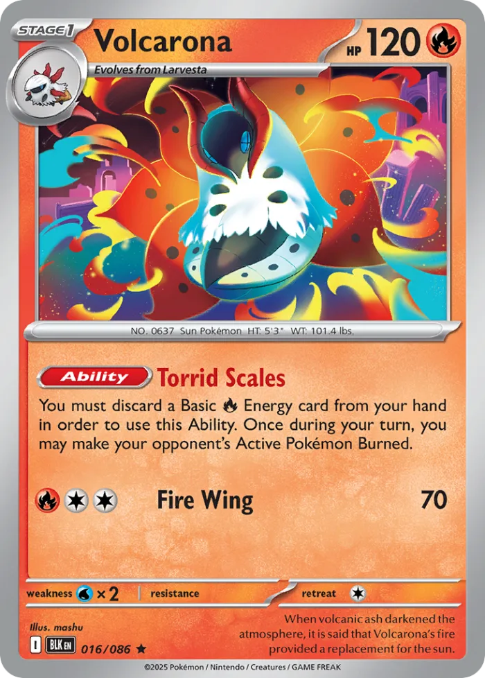 Volcarona #16 Black Bolt Pokemon card