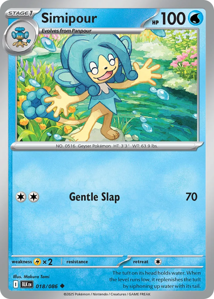Simipour #18 Black Bolt Pokemon card