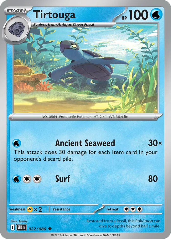 Tirtouga #22 Black Bolt Pokemon card