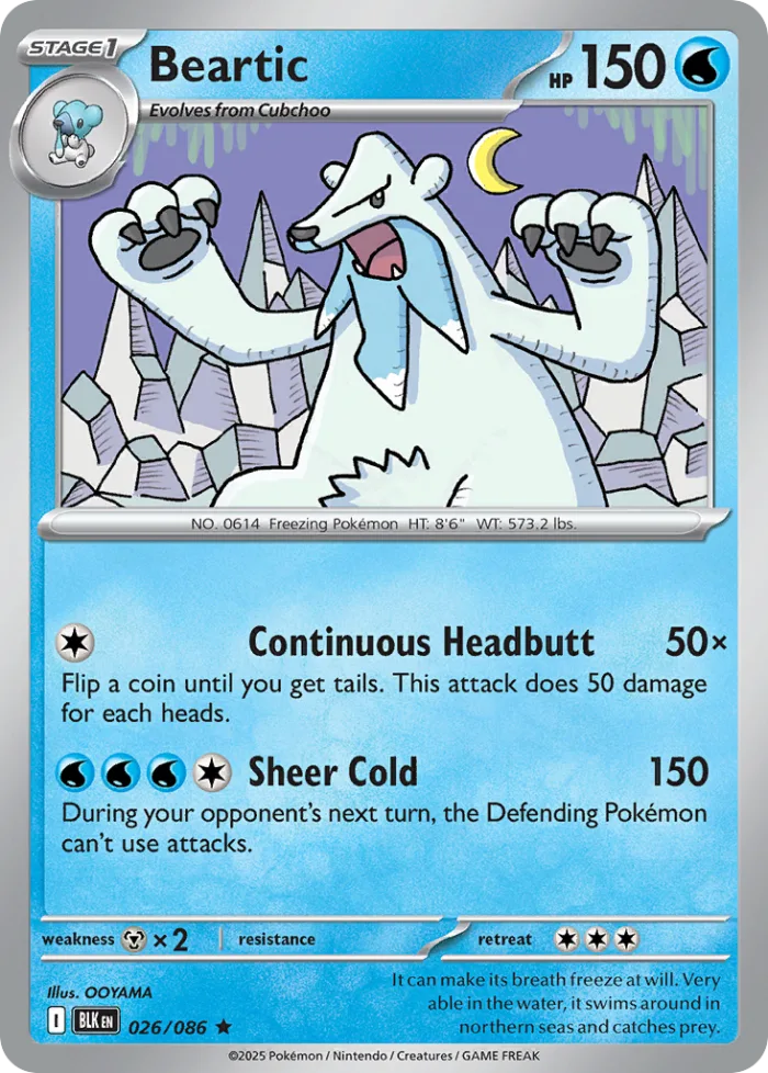 Beartic #26 Black Bolt Pokemon card