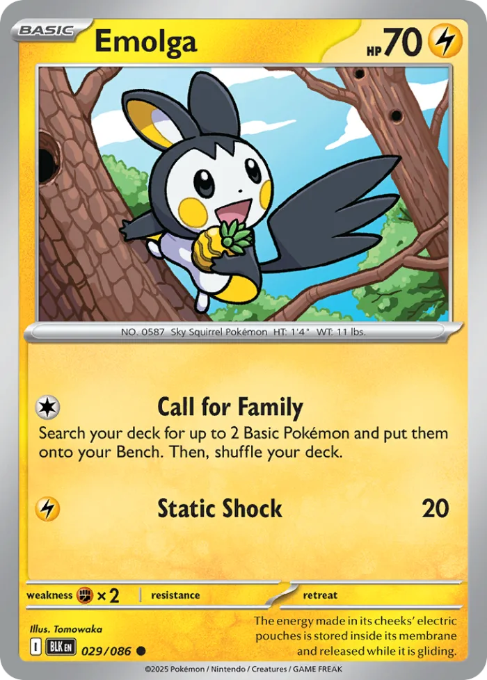 Emolga #29 Black Bolt Pokemon card