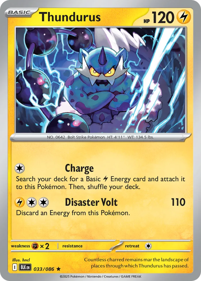 Thundurus #33 Black Bolt Pokemon card