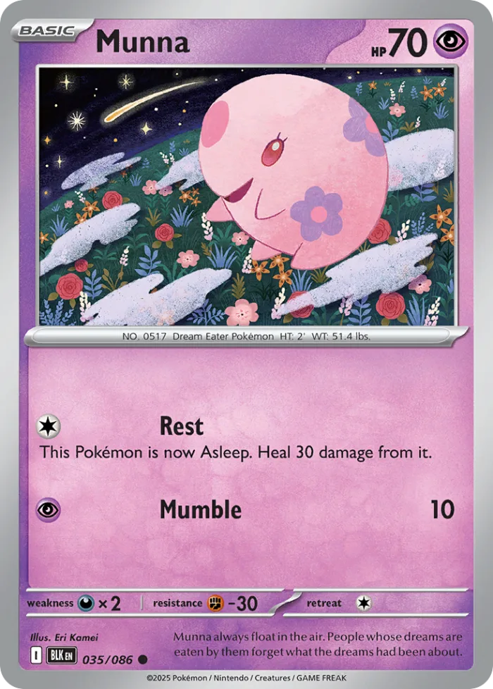 Munna #35 Black Bolt Pokemon card