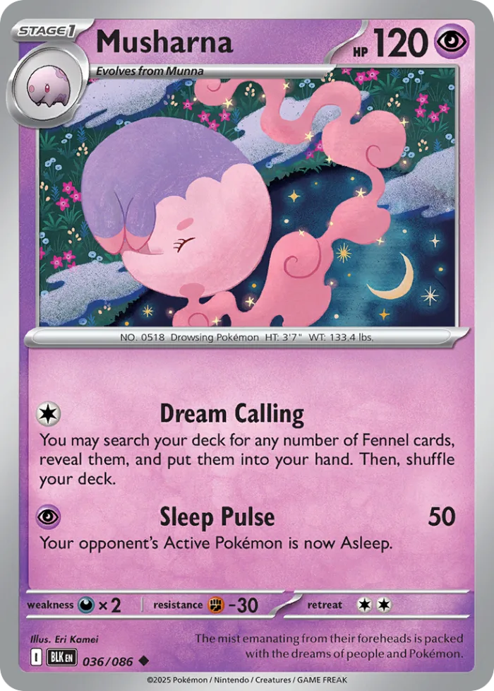 Musharna #36 Black Bolt Pokemon card