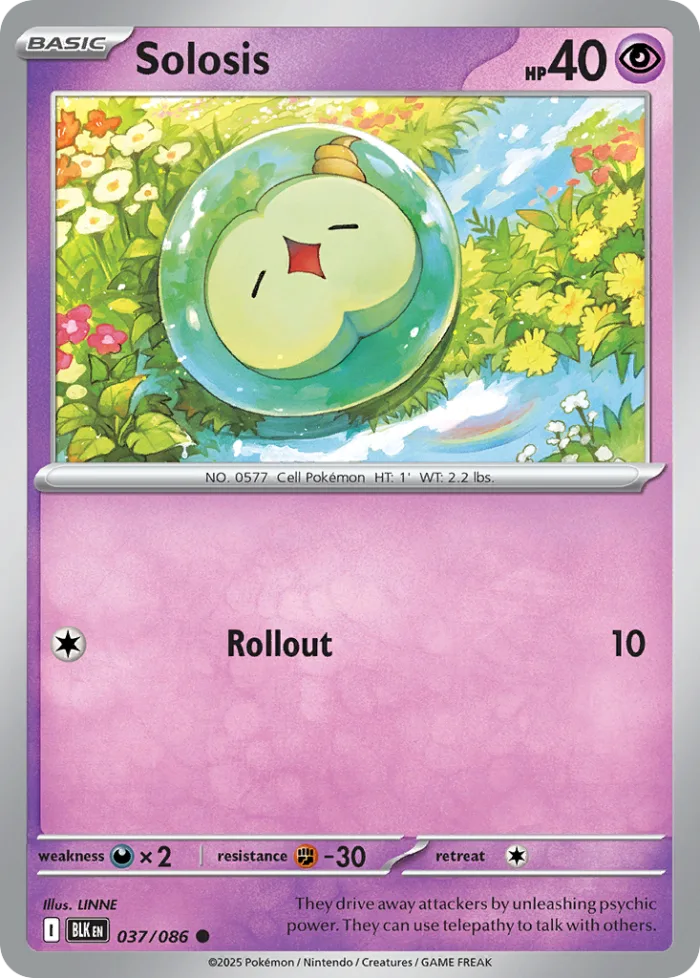 Solosis #37 Black Bolt Pokemon card